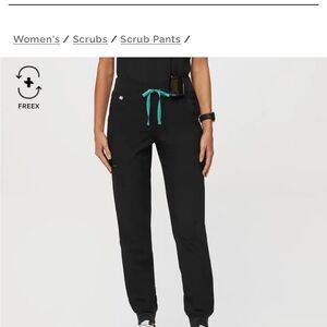 Figs Freex lined high waisted Zamora  Black Scrub Pants tall